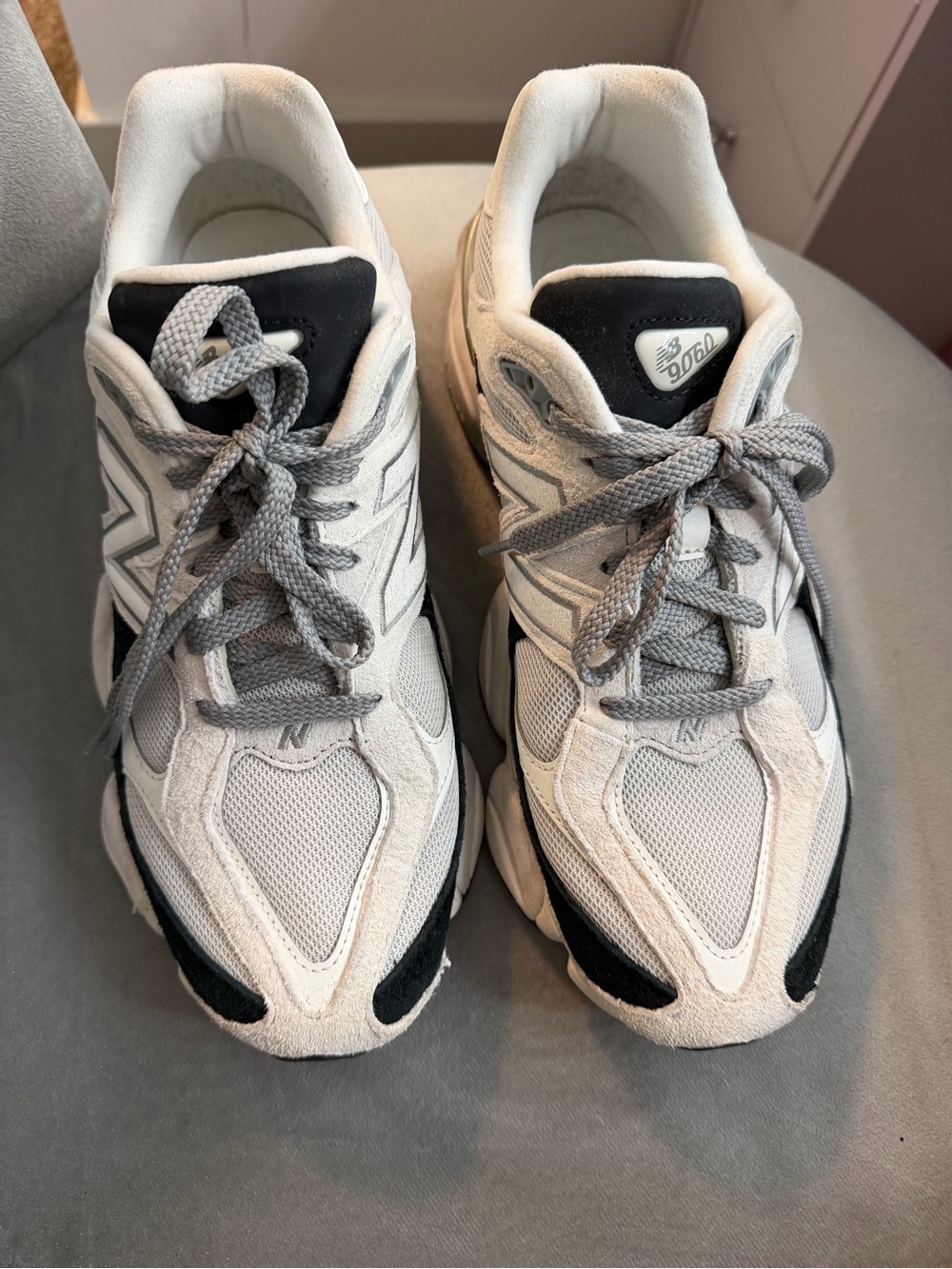 New Balance 9060 White and Gray Sneakers